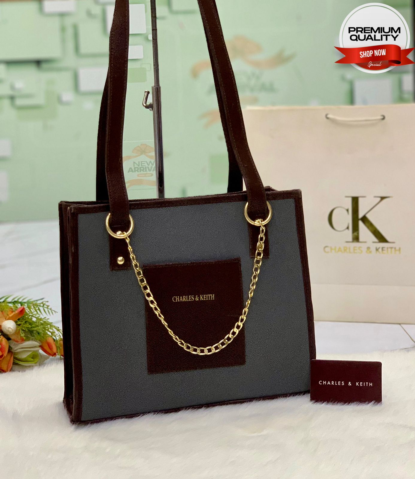 High Quality CHARLES & KEITH  Bag With Long Belt