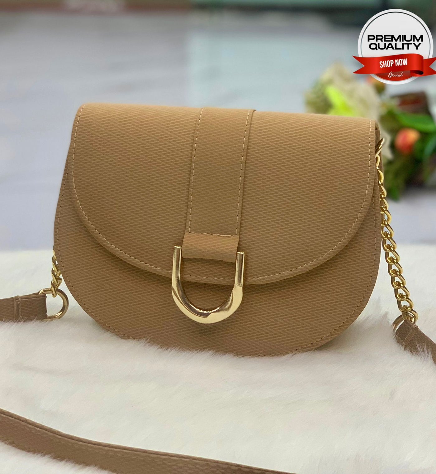 Beige Casual Hand Bag