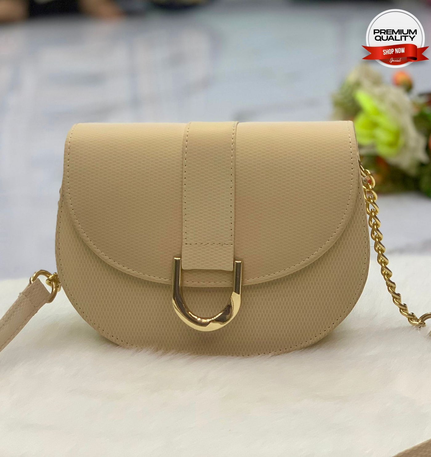 Beige Casual Hand Bag